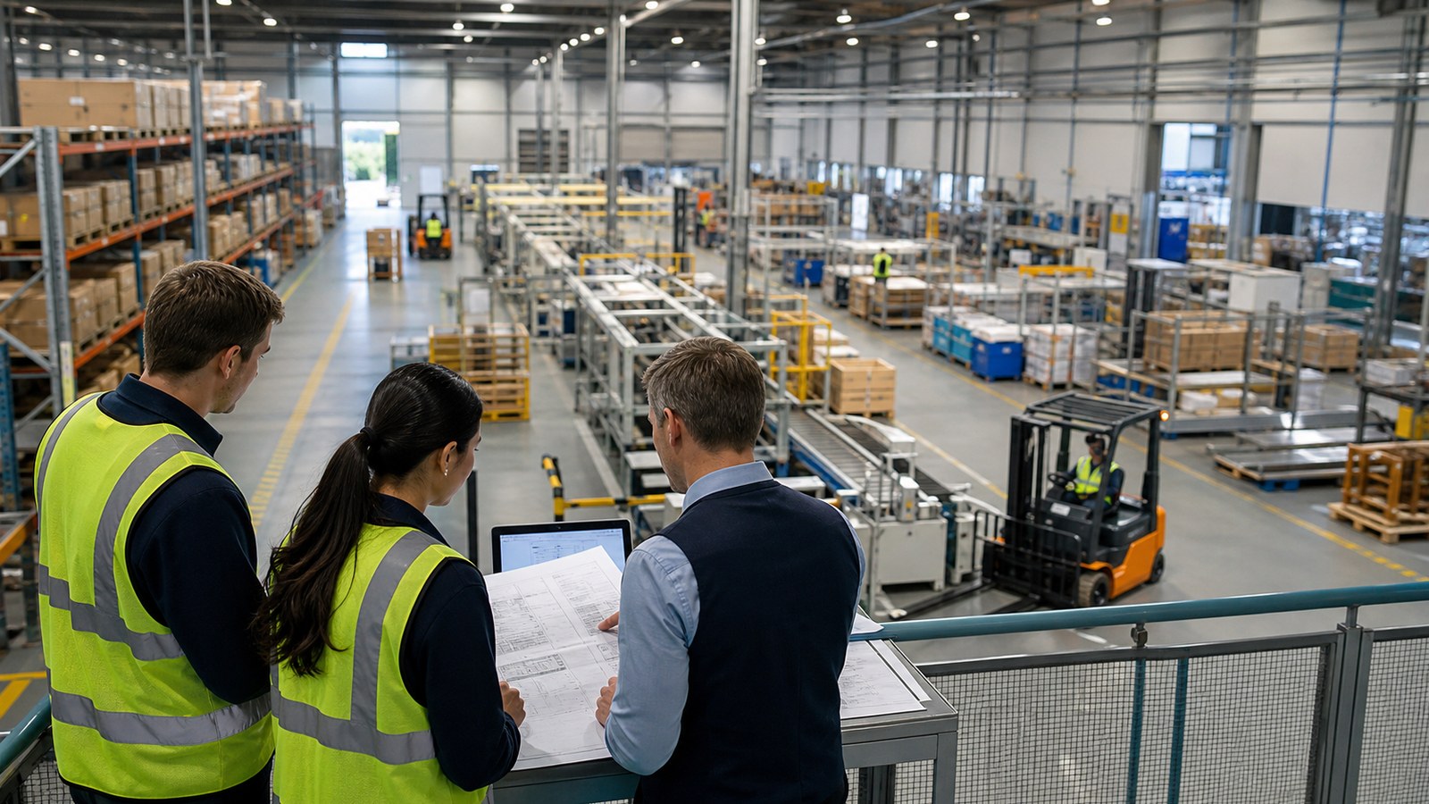 A planner and operations colleague compare operating choices beside the physical operation before approving an action.
