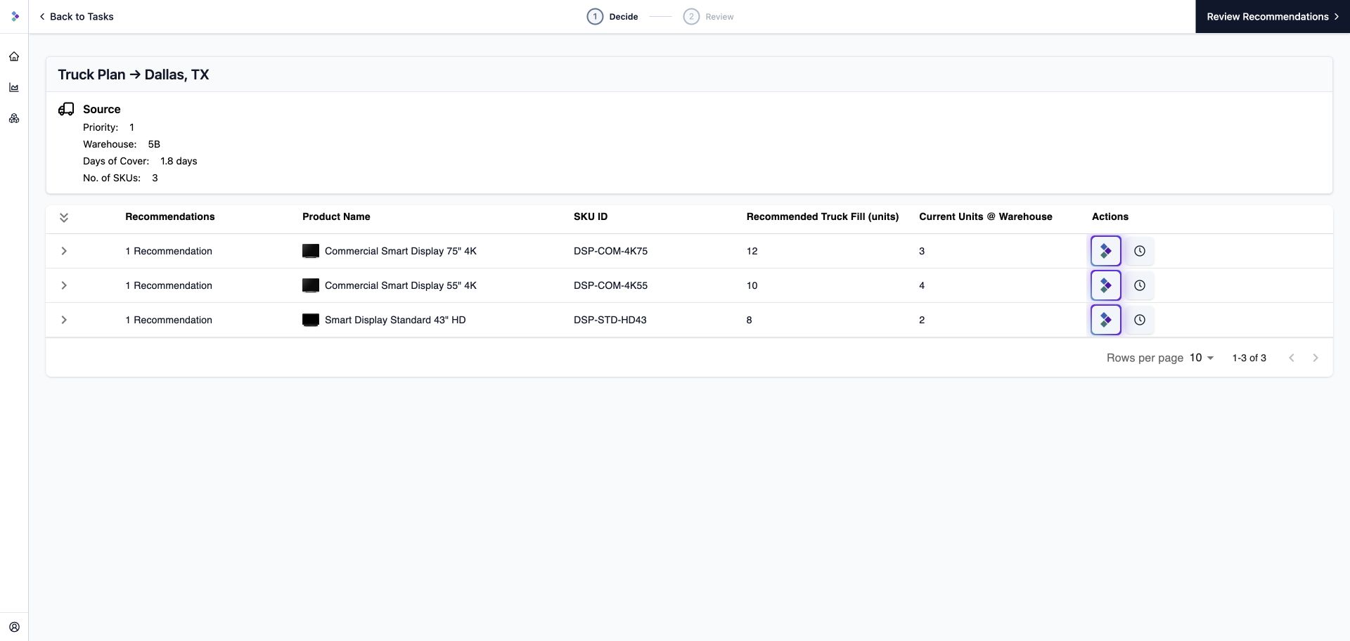 Kimaru approval view showing accepted, adjusted, and deferred recommendations with controlled options for passing an approved result to existing systems.